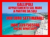 Gallipoli economico alloggio vacanze a 50 metri dal mare